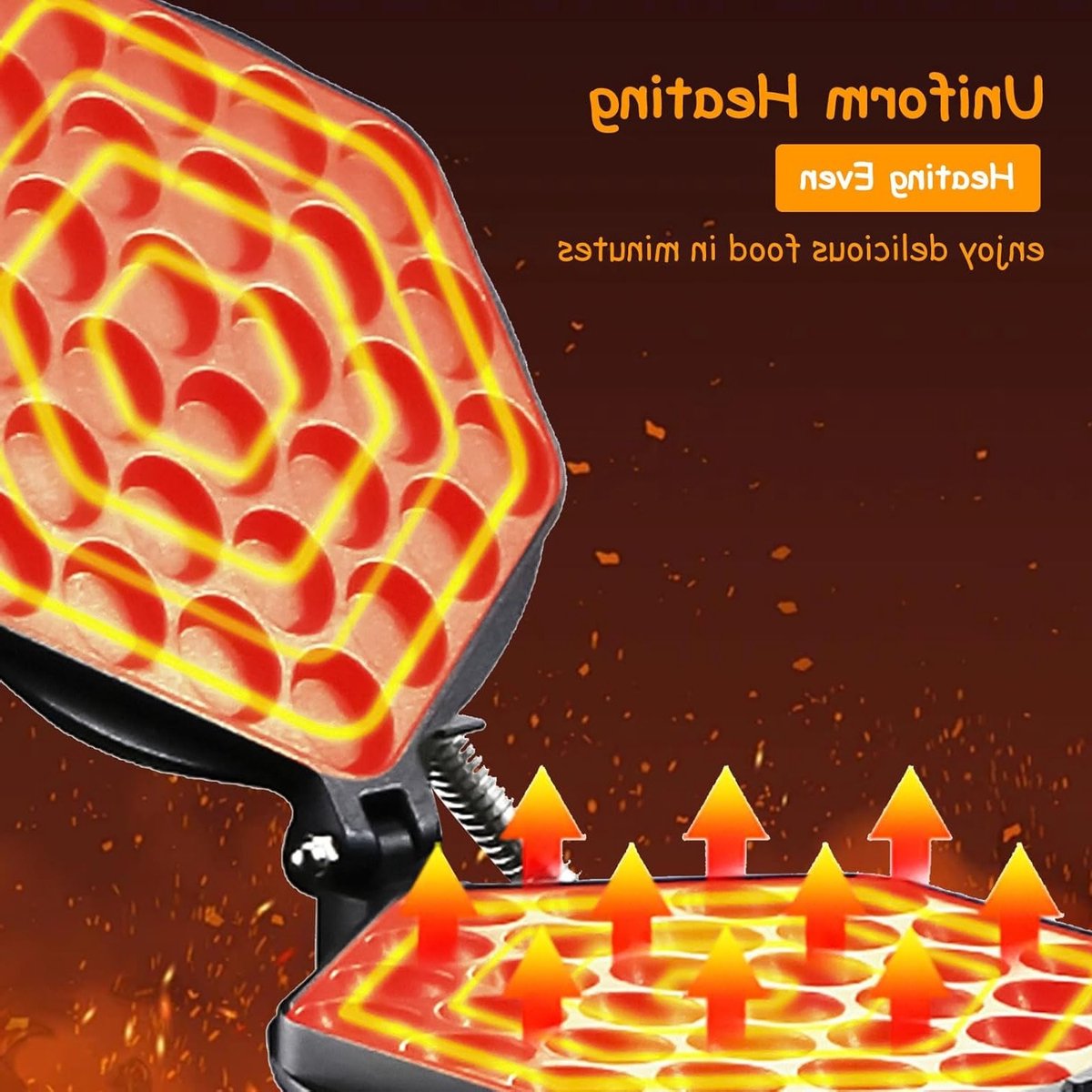 Dailygoods - Wafelijzer - Anti-aanbak Bakvorm - Ideaal voor Ei Bubble Wafels - Roestvrij Staal - Compact en Duurzaam - Thuis en Commercieel Gebruik - — cadeau in Cadeau-ideeën - foto 2