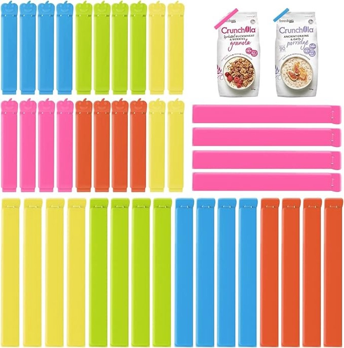 Voedselzaksluitingen 40 stuks - Herbruikbare clips voor keuken en snacks