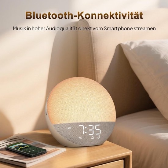 Wake-up Light met Zonsopgangsimulatie en Bluetooth Speaker - Natuurlijke Wekker met Witgeluid van Wake-up Light — afbeelding 4