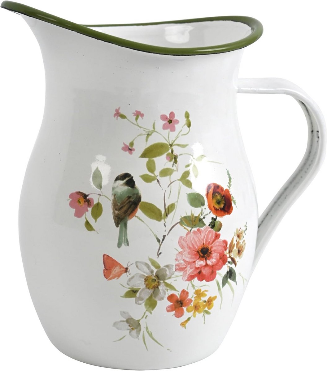 Rustieke Metalen Vaas | Vintage Pitcher | Bloemenvaas & Emmer | Geschikt voor binnen & buiten | 20 cm