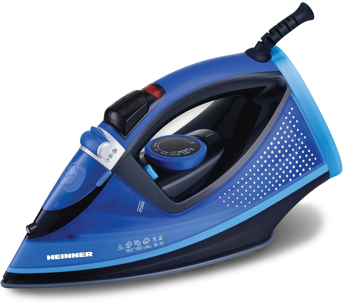Stoomstrijkijzer 2400W - Krachtig strijkijzer - Kreukels Verwijderen - Keramische zoolplaat - 320ml tank - Blauw wit