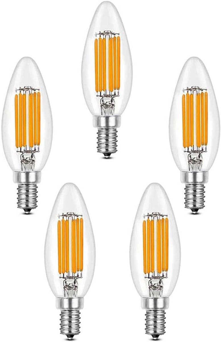 LED Kaarslampen - Dimbare Gloeilamp - Sfeervolle Verlichting - C35 Kleine Schroefkandelaar - 6 Watt 2700K - Warm Wit