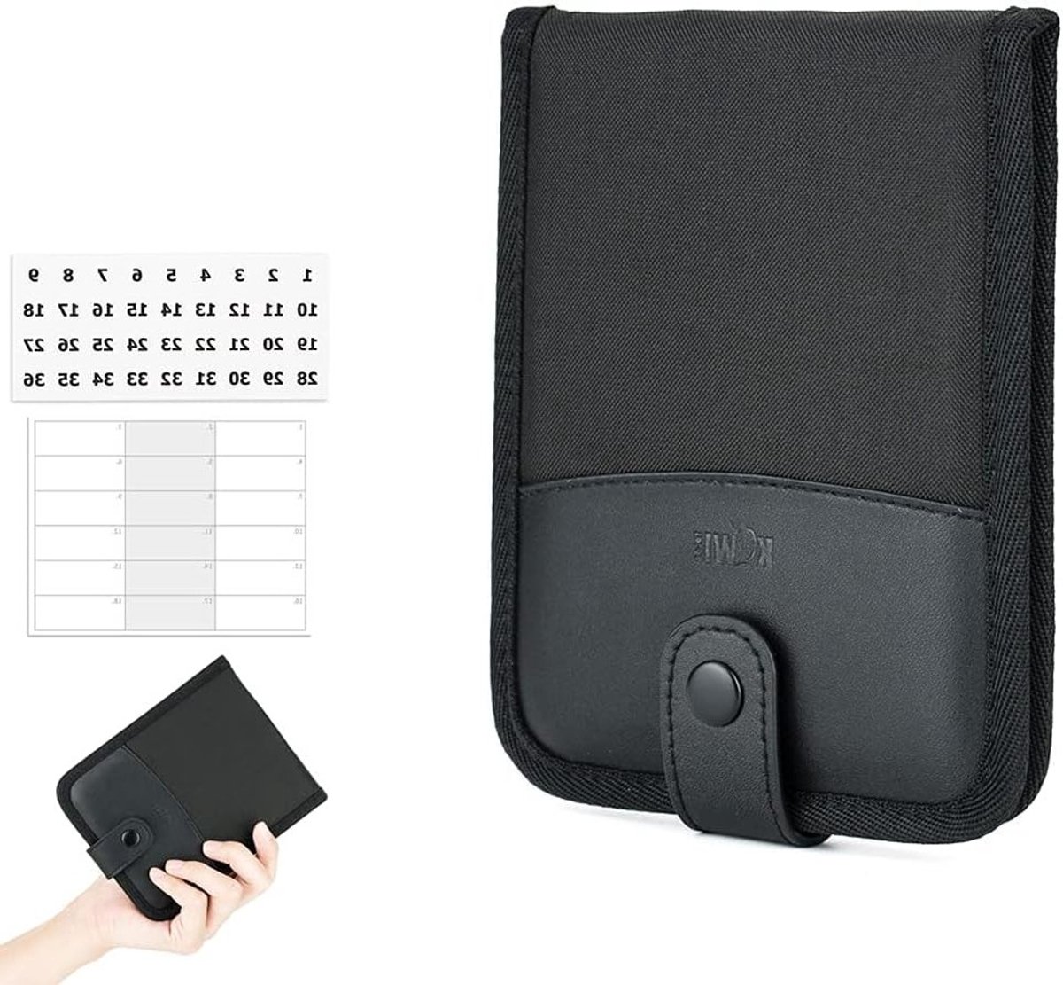 18 Slots Soft Memory Card Pouch - Draagtas voor SD, SDHX, SDXC, MicroSD en TF Kaarten - Zwart