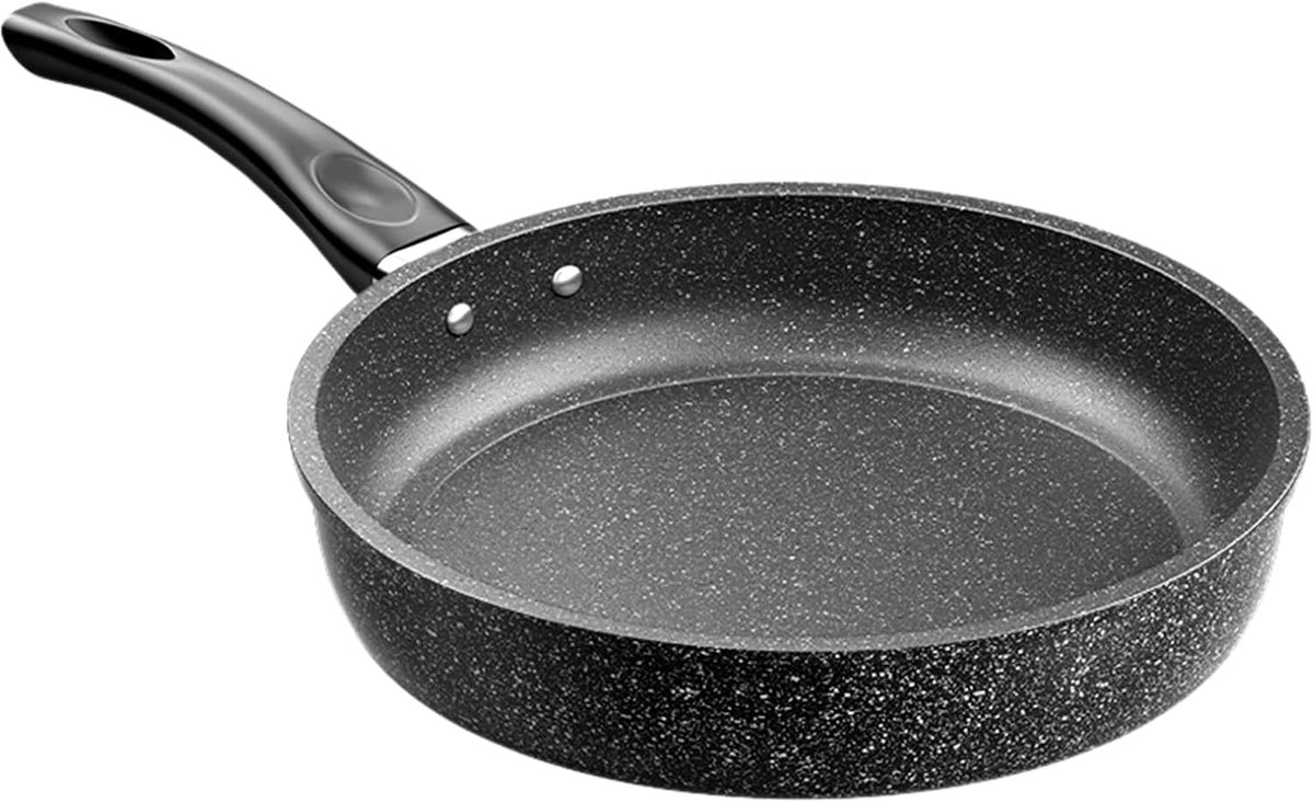 Antiaanbak Braadpan - Keuken Koekenpan - Eieren Grillen - Geschikt Inductie - 27 cm Diameter - Zwart