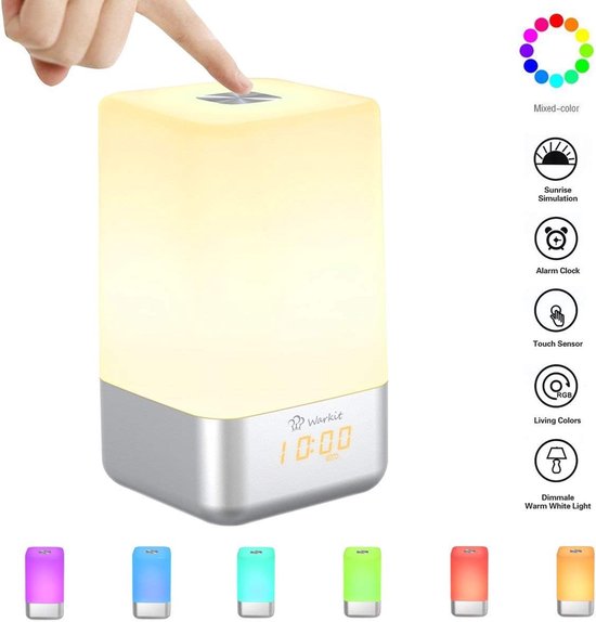 Lichtwekker - Zonsopgang wekker - Rustig wakker worden - Touchscreen bediening - 17.5cm hoog - Wit — afbeelding 5