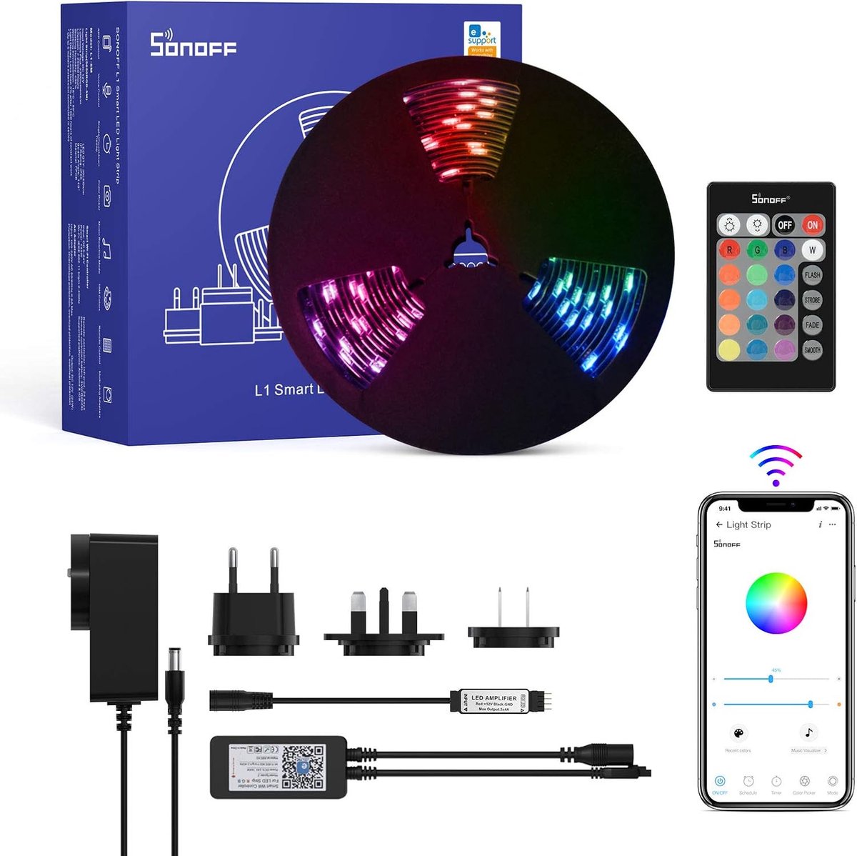 Slimme LED Strip - Verlichting op Afstand - Sfeerverlichting Thuis - Wi-Fi Bediening - 2 Meter