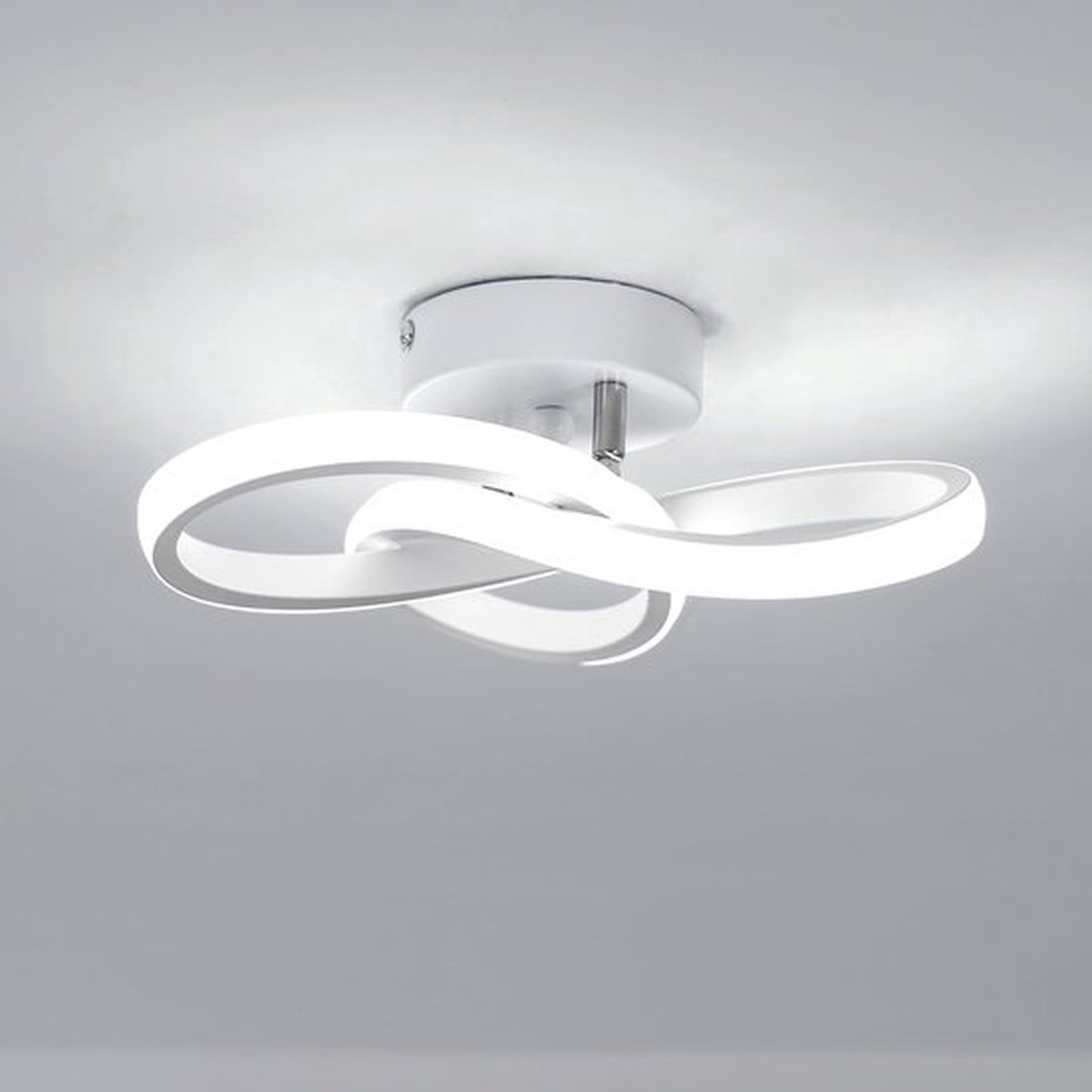 Moderne LED-plafond lamp, 22 W Klavervorm 2500LM Plafondlamp Voor Binnenverlichting Hal Keuken Slaapkamer Badkamer Wit 6000K Diameter 25 Cm [Energieklasse E]