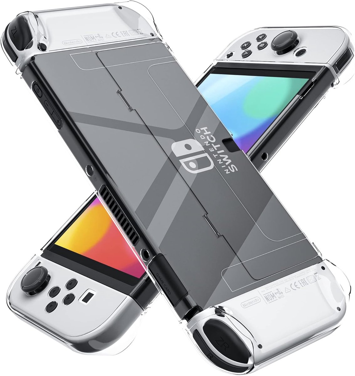 Sander Shop Dockable Clear Case voor Nintendo Switch OLED 2021, beschermhoes voor Switch OLED en Joy Con Controller - Sterk en duurzaam, niet gemakkelijk om eraf te vallen