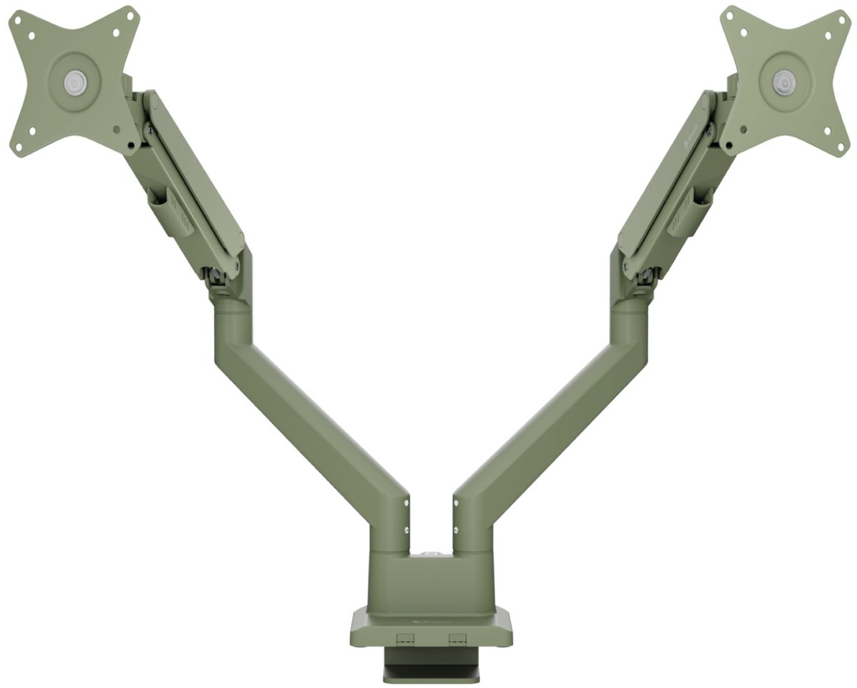 Arozzi Alzare Neo Dubbele Monitor Arm - Gasfeder - Bosgroen thumbnail 3