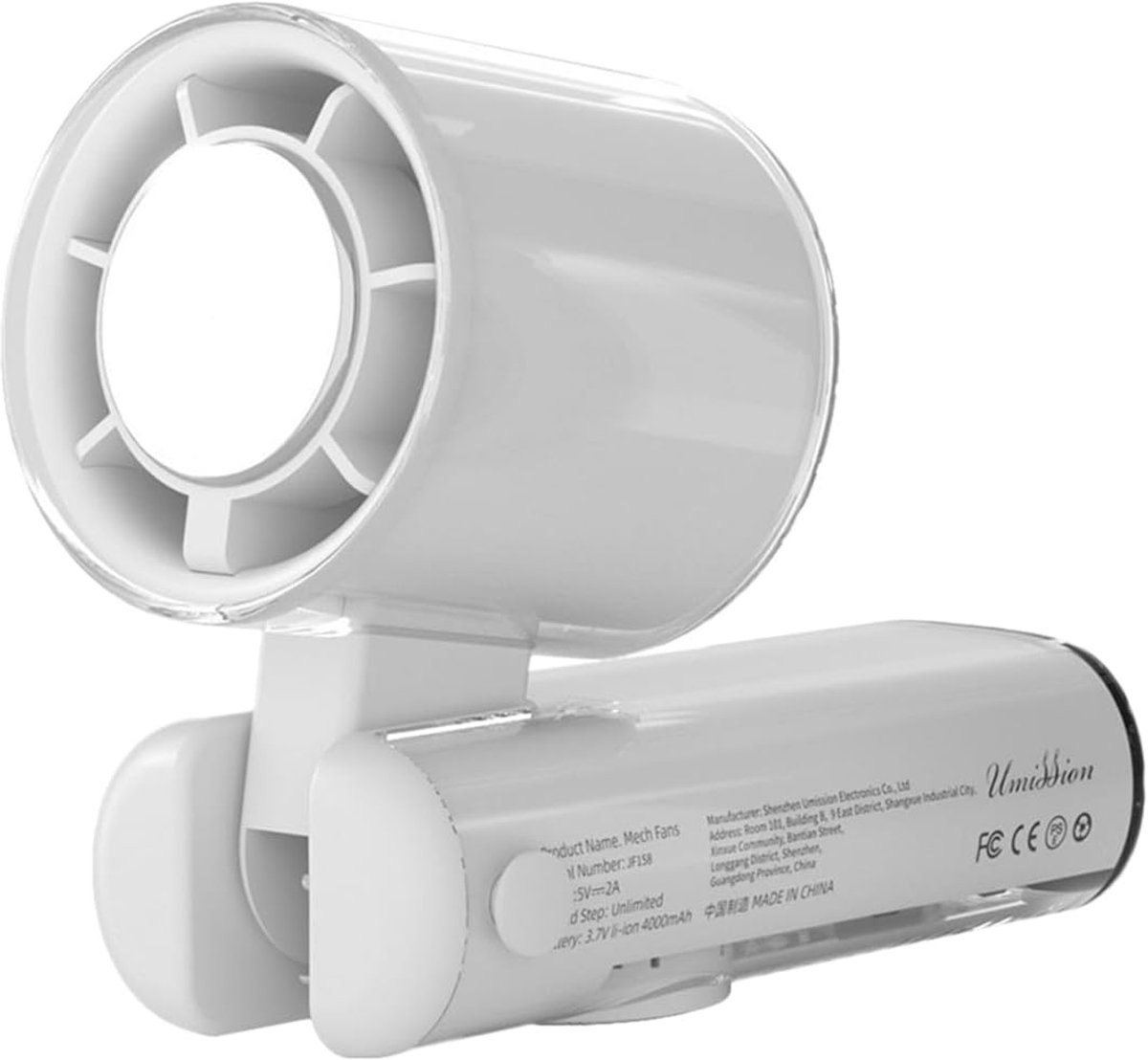 Draagbare Handventilator - Opvouwbare Ventilator - Reizen Werk Picknick - 199 Snelheden Instelbaar - 18D x 6.3B x 18H cm