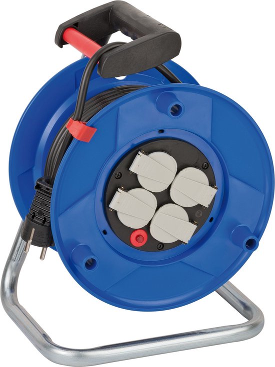 Brennenstuhl Garant Kabelhaspel 25 m (speciaal kunststof, voor gebruik binnenshuis, 25m kabel zwart Made in Germany)