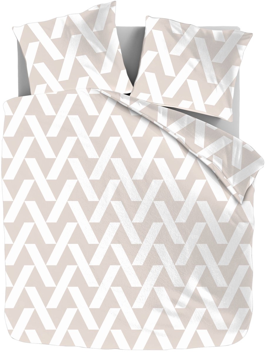 Dekbed-Discounter - Fresh and Co Dekbedovertrek 200 x 200/220 cm - Dubbele instopstrook - Wasbaar op 40 graden - Inclusief 2 kussenslopen - Stacking Triangles
