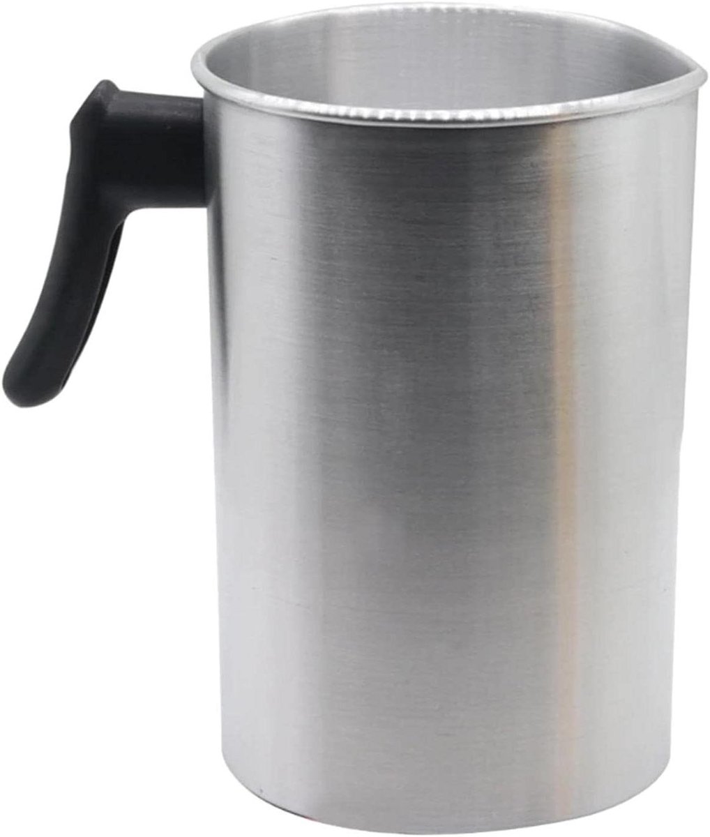 Gietpot Aluminium - Wax Smeltkroes - Kaarsen Maken - Anti-Verbranding Handvat - 3 Liter - Zilver