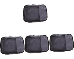 SAFIGLE 4pcs Travel Storage Bag Travel Packing Cubes Large Toiletry Bag Suitcase Packing Cubes Carrying Bag with Zipper Storage Bag for Suitcase Yellow Carrying Bag Grey Clothes Fabric, Grey, modern