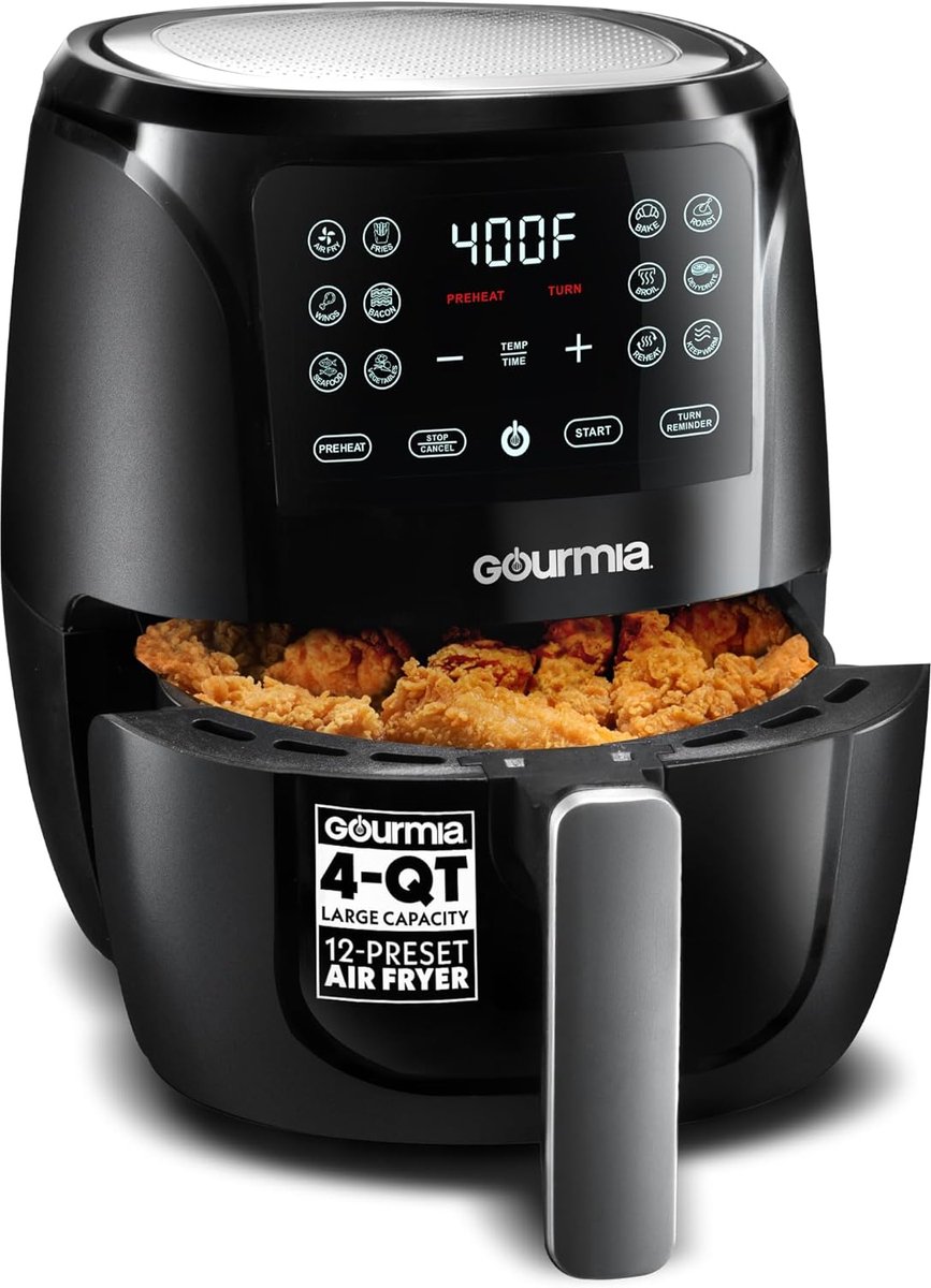 Digitale Airfryer - Hete Lucht Oven - Gezond Frituren - Programmeerbare Functies - 4 Liter Capaciteit - Zwart