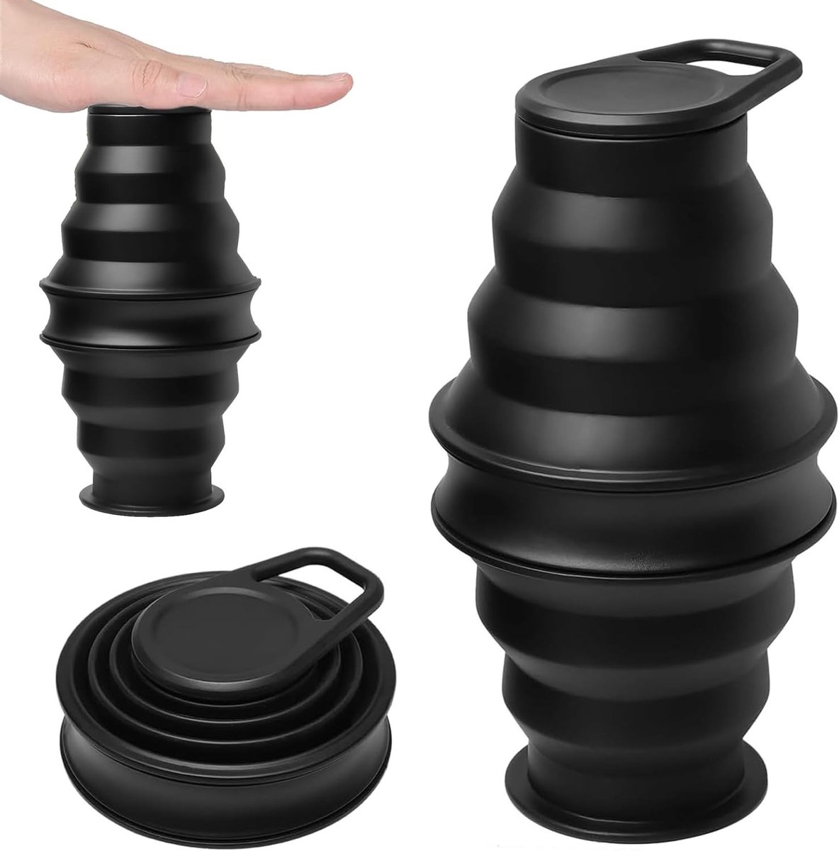 Vouwbare Siliconen Waterfles 500ml BPA-vrij Lekvrij Draagbare Sportfles voor Buitenactiviteiten Kamperen en Reizen