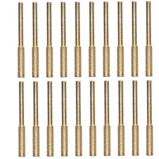 Slijpset Geschikt voor kettingzagen van 4,8 mm, 20-delig, diamantslijpsteen, kettingvijl, goudkleurig. van Merkloos	 — afbeelding 4