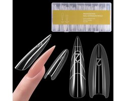 Namajunas - Nagel sjablonen verlenging - Nagel tips transparant - Nail forms - 240 stuks 15 maten - Nail art - Nepnagels - Kunstnagels voor polygel extension nagelkunst salon - Cadeaus voor vrouwen - Sandwich Dual Nail Vorm - Lange amandel