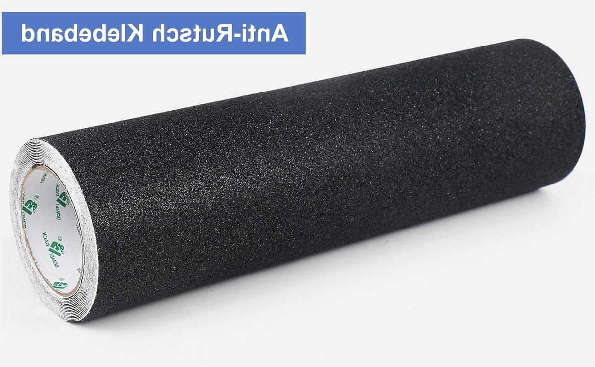 Zwarte grip tape van 400 mm x 5 m voor skateboards en trappen, antislip veiligheid voor binnen en buiten