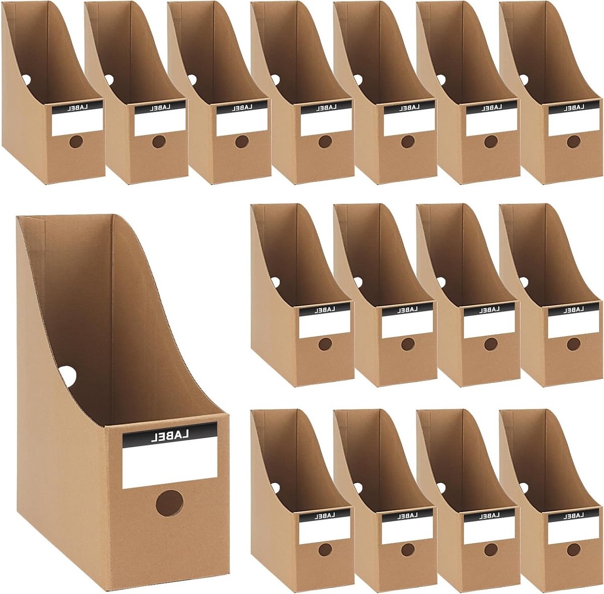 20 Stuks Kartonnen Tijdschrift Houder met Labels, Ideaal voor Archivering en Kantoororganisatie