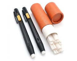 Zwart wit kleermakerskrijt pen set kleermakerskrijt unisex 2 stuks navulbare markeer pen met drukknop inclusief hervulbare krijt vullingen voor stof naaien kleding markering