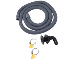Bilgepomp installatiekit 750 GPH - Hoge drukbestendige slang met 90 graden fitting - 2 m bilgepomp sanitaire oplossing (zwart)