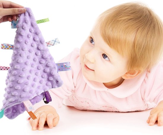 Allecto - Knuffeldeken - Zacht knuffeldoekje - Sensorisch troostdekentje - Paars - Baby knuffeldoek - Uitstekend voor babyshowers - 24,5 x 24,5 cm van Merkloos — afbeelding 2