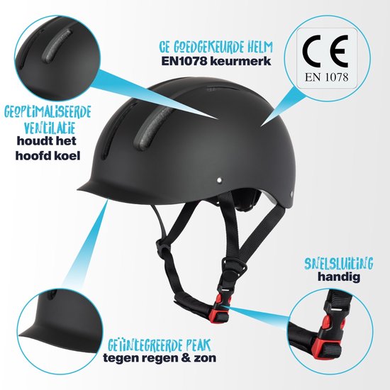 VINZ Vélo Fietshelm - EN1078 Goedgekeurd - Ebike / Elektrische Fiets Helm - Maat 54-61cm - Mat Zwart — afbeelding 3
