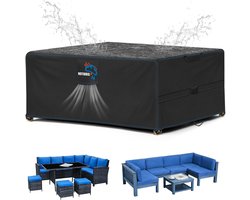 Tuinstoelen en Tafel Beschermhoes 200 x 100 x 74 cm - Waterdicht, Windbestendig en UV-Bestendig - Zware 420D Oxford Stof, Rectangular Zwart