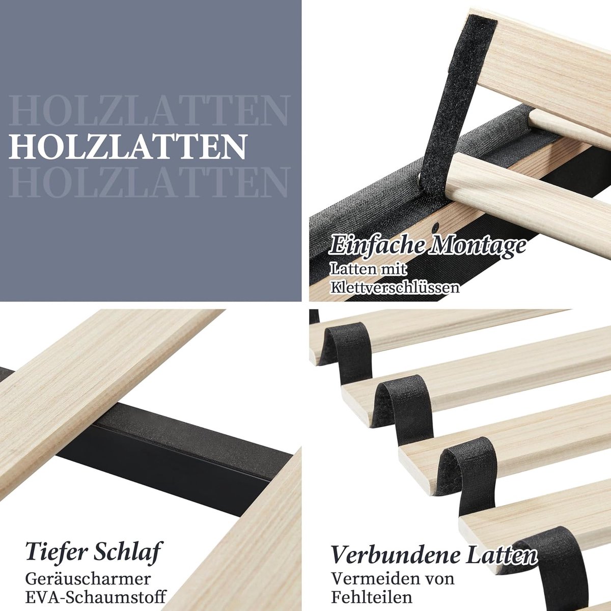 Luxe Tweepersoons Gestoffeerd Bed 160 x 200 cm - Modern Design Bedframe met In Hoogte Verstelbaar Hoofdbord en Lattenbodem - Industrieel Stoffen Bed Antraciet Donkergrijs