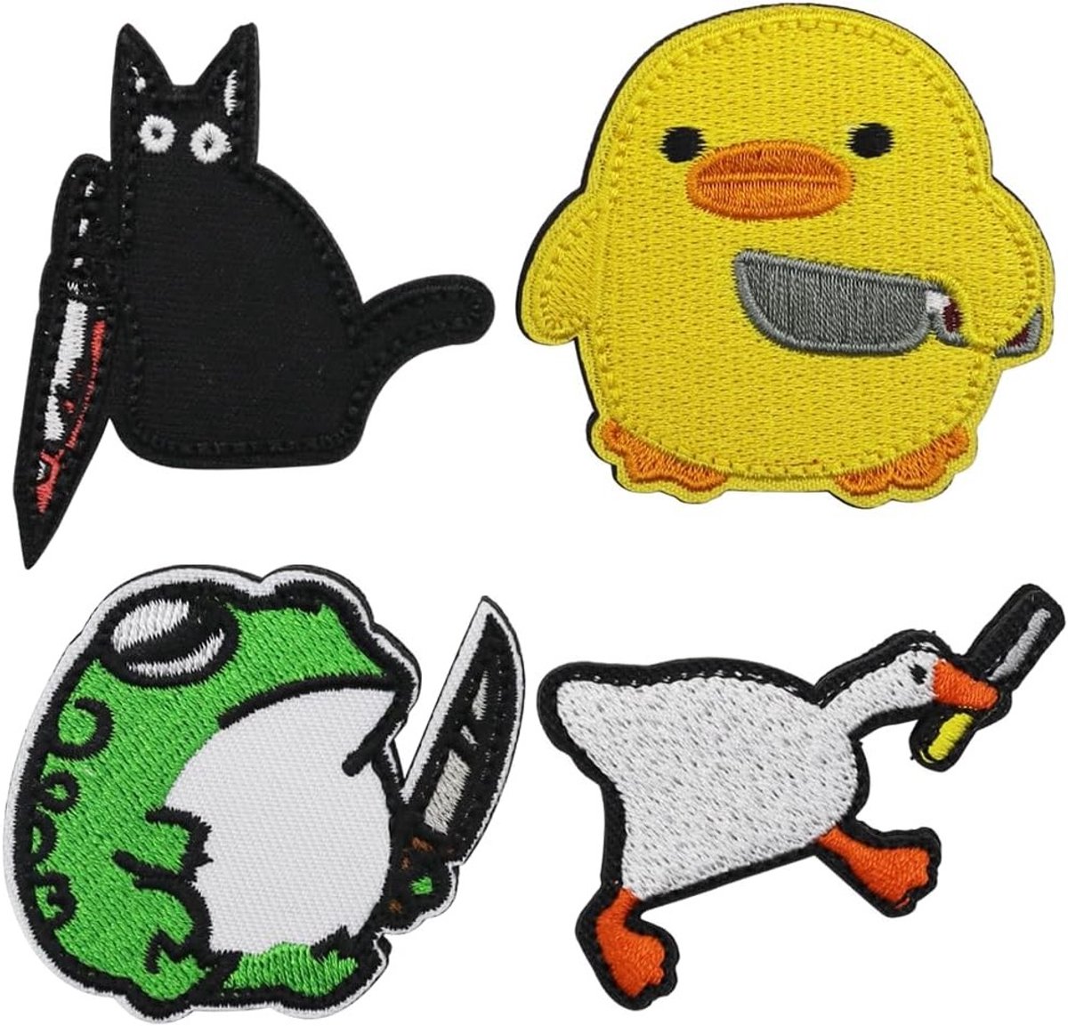 Grappige Kleding Patches en Stickers voor Broeken, Jassen en Rugzakken - 4 Stuks Dierenontwerpen