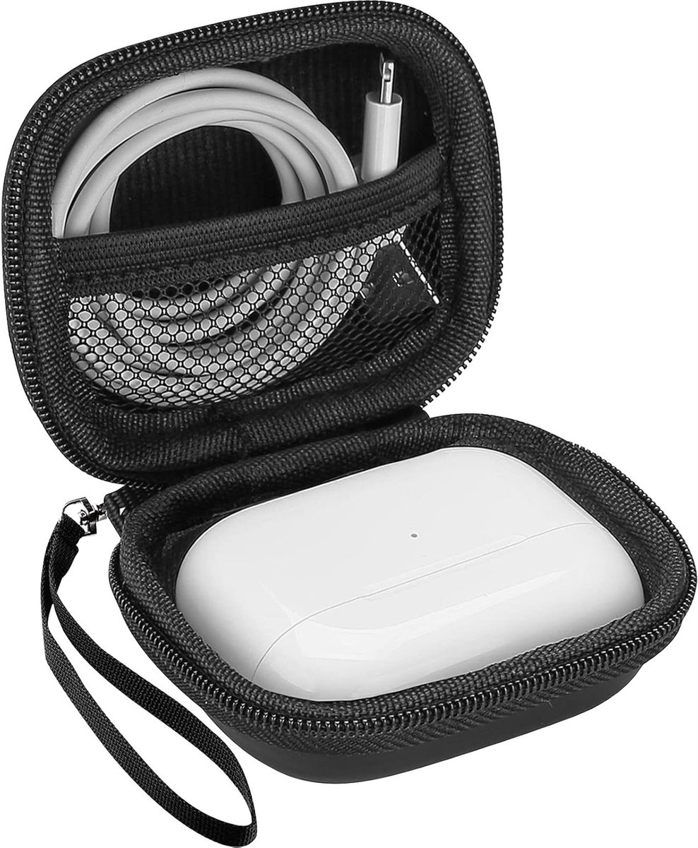Hard Case voor AirPods Pro 2e Generatie en Jabra Elite 75t, Schokbestendig EVA Reiskoffer - Zwart, Bescherming en Draagbaarheid