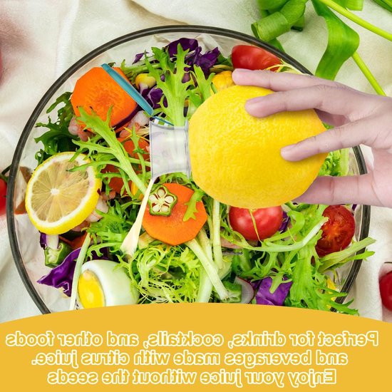 Compacte Handmatige Citrus Juicer met Deksel - 2 Stuks Plastic Citroenpers voor Dranken, Cocktails en Keukengebruik — afbeelding 4