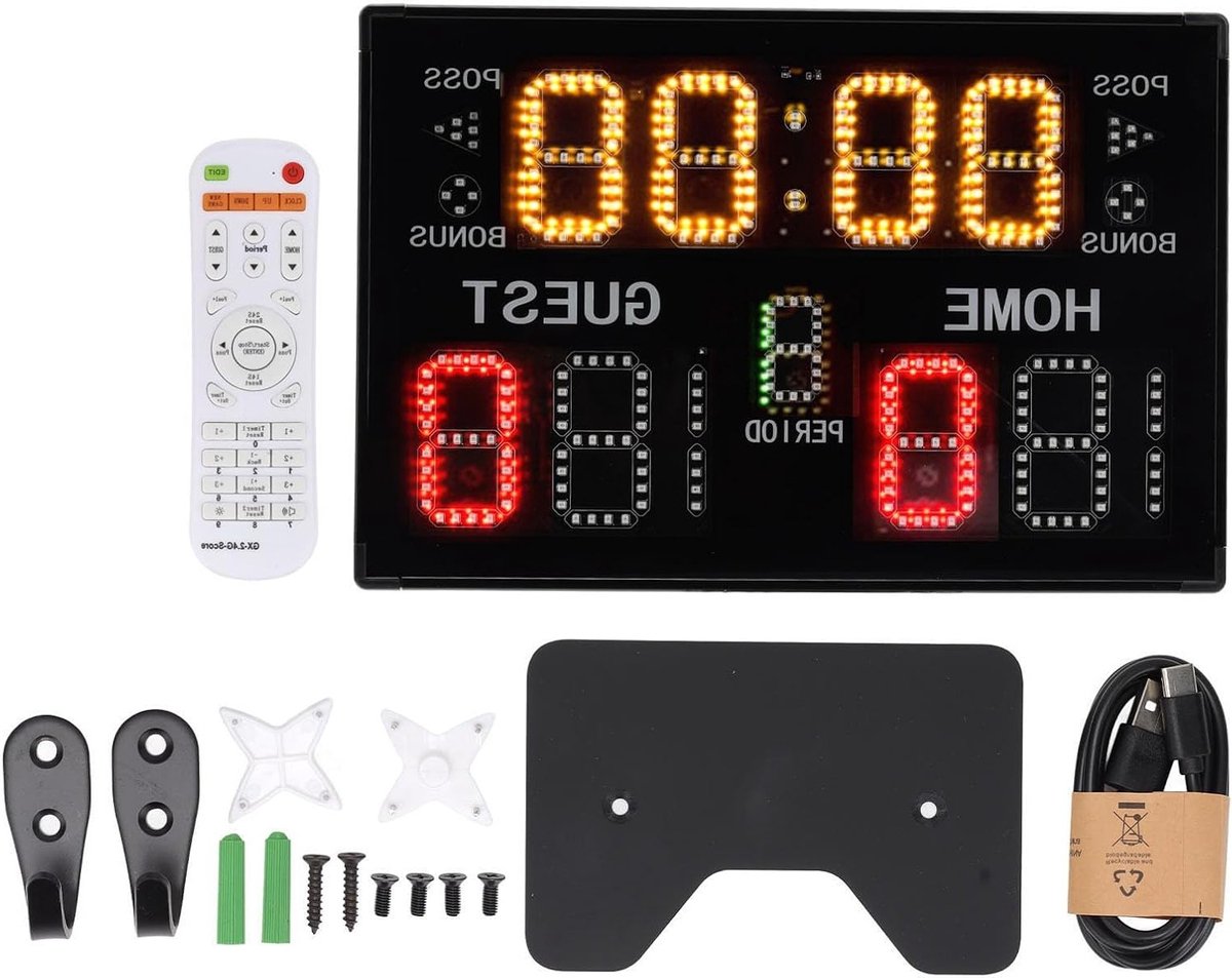 Draagbaar LED Scorebord met Afstandsbediening en 11 Digitale Cijfers voor Sporten zoals Basketbal, Volleybal en Tafeltennis