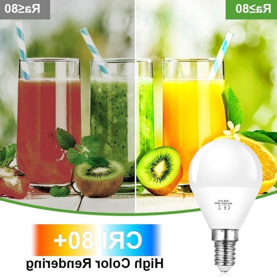 E14 Schroef LED Lampen Set van 5, 6W G45 Golfbal LED Lampen, 600 Lumen, Vervangt 40W Gloeilamp en 50W Halogeen, Koud Wit 6500K, Energiezuinige Niet Dimbare Lampen — afbeelding 4