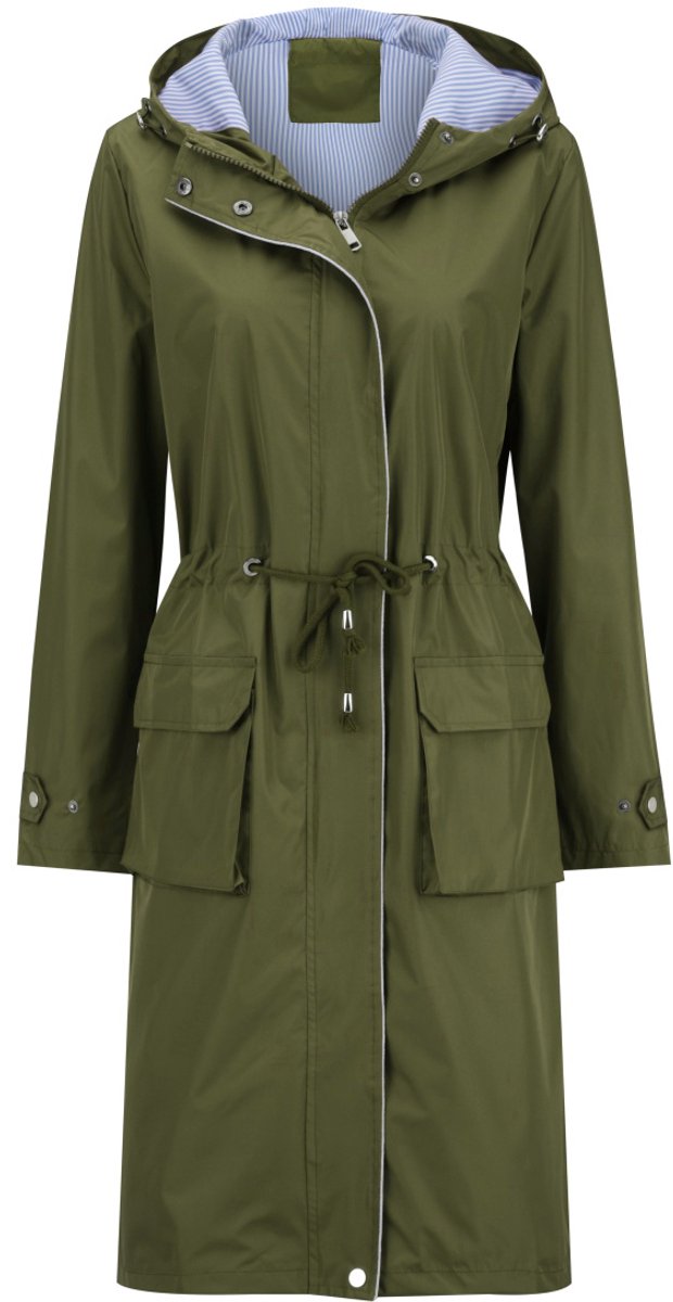 YUNCLOS Dames Lange Capuchon Trenchcoat - Trekkoord - L