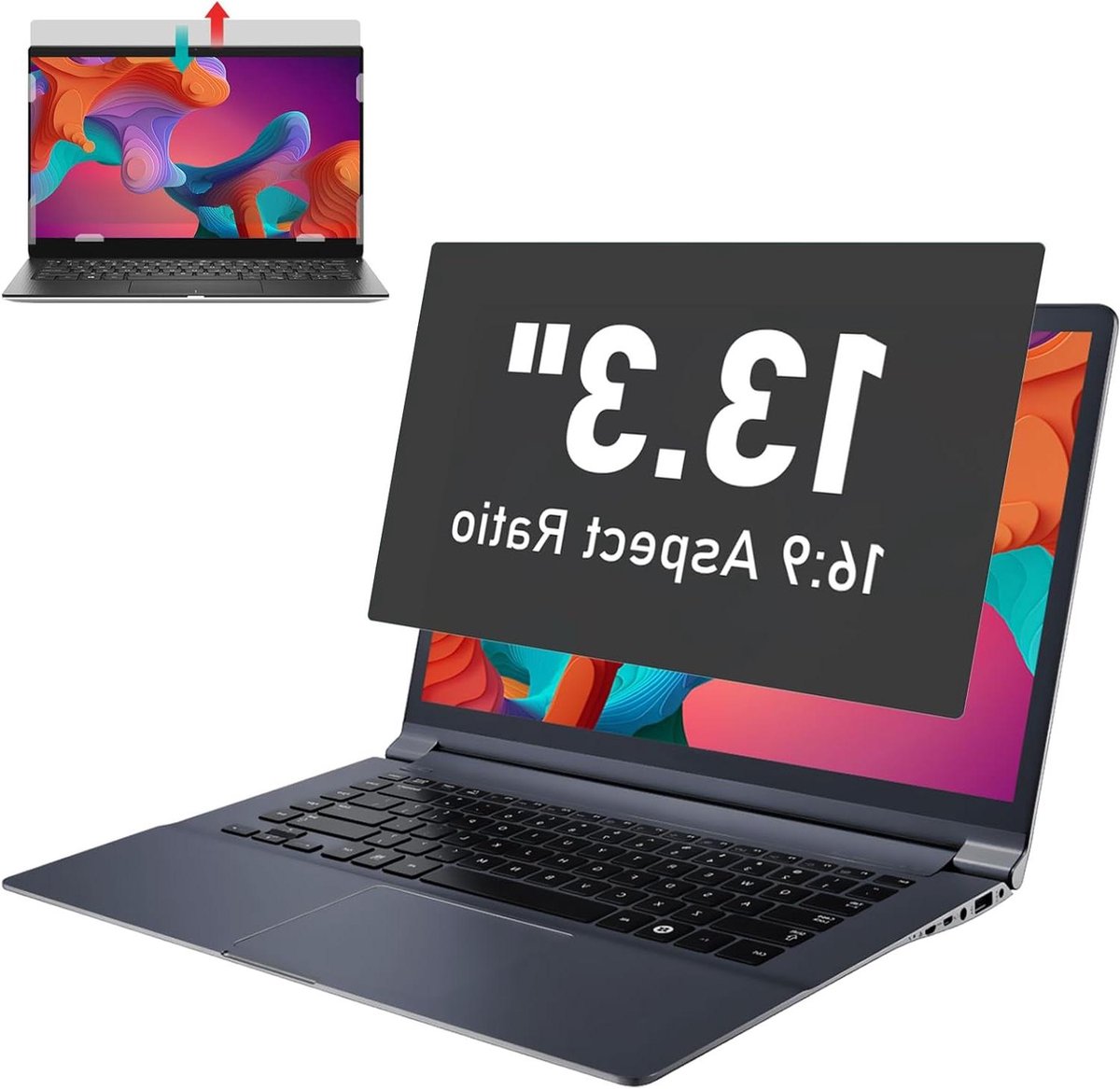 Laptop Privacyscherm - Schermfilter Beveiliger - Bescherm Vertrouwelijke Gegevens - Anti Blauw Licht - 133 Inch 16:9 - Transparant