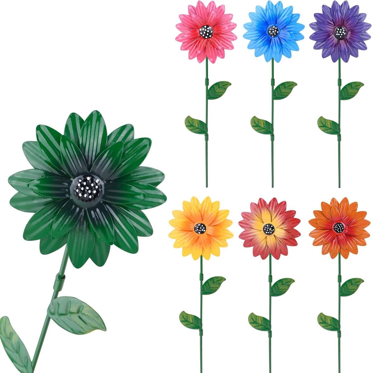 Metalen Bloementuinstokken - Tuin Decoratie Stokken - Tuin Opfleuren - Roestbestendig Metaal - 35 cm - A