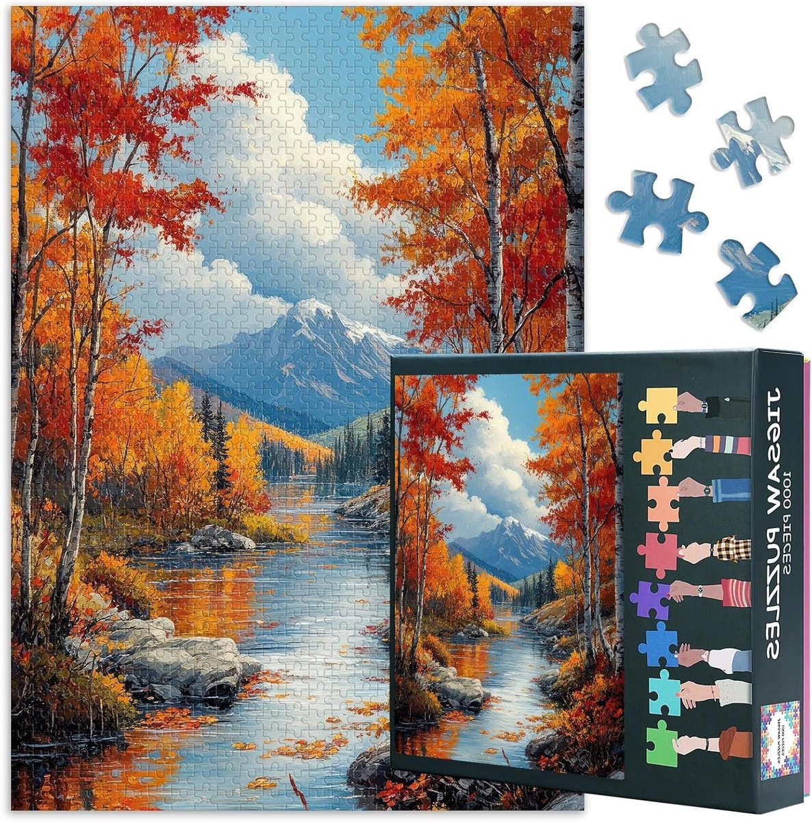 Puzzel Volwassenen - Legpuzzel 1000 stukjes - Familie avondje - Extra moeilijk - 70 x 50 cm - Bergstream