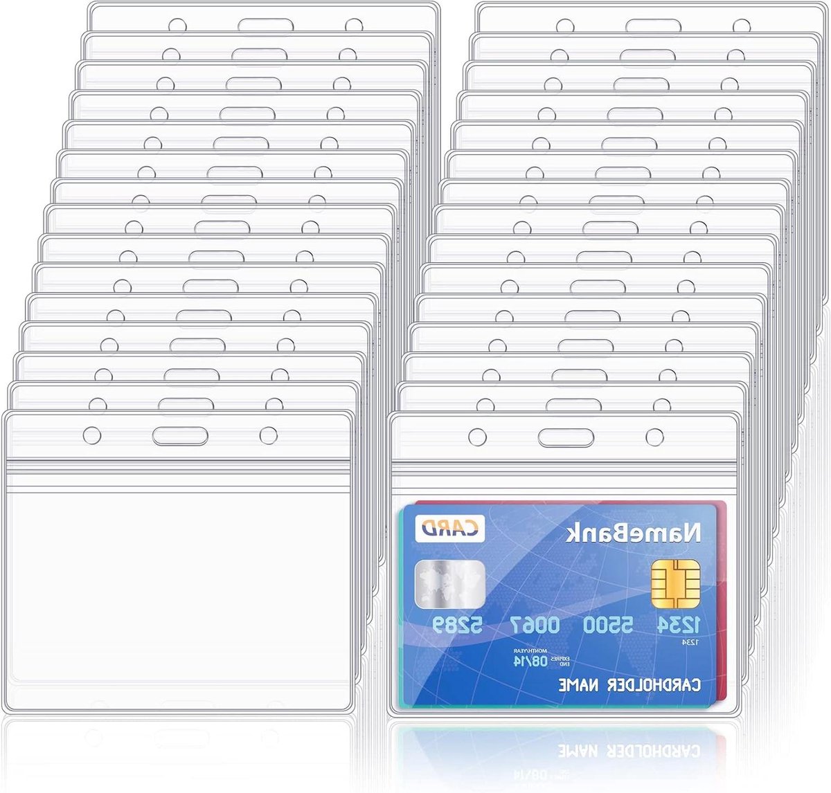 Naamtag Badgehouders - ID Kaarthouders - Evenementen Organiseren - Horizontale Stijl - 200 Stuks - Transparant
