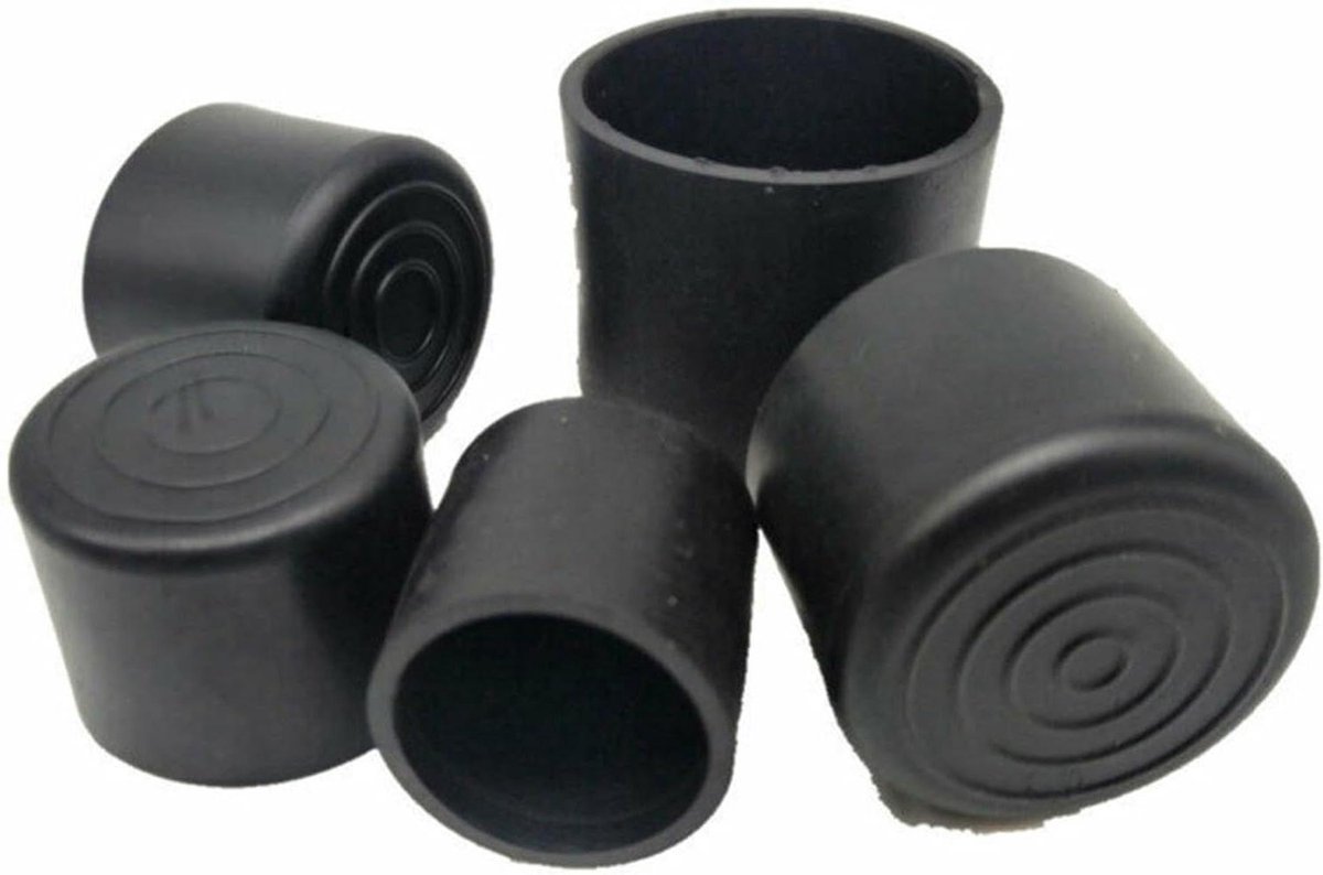 Stoelpootdoppen - Voetkappen Vloerbeschermers - Meubels Beschermen - Antislip Slijtvast - 14 mm - Zwart