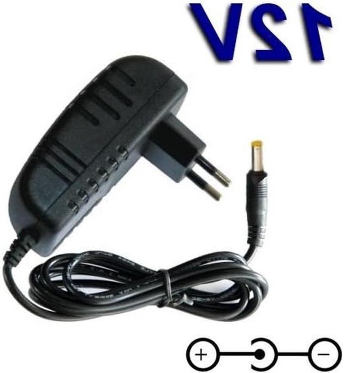 Draagbare DVD Speler Lader - Netvoeding Adapter - Apparaat Voeden - 12V Uitgang - 110 cm Kabel - Zwart