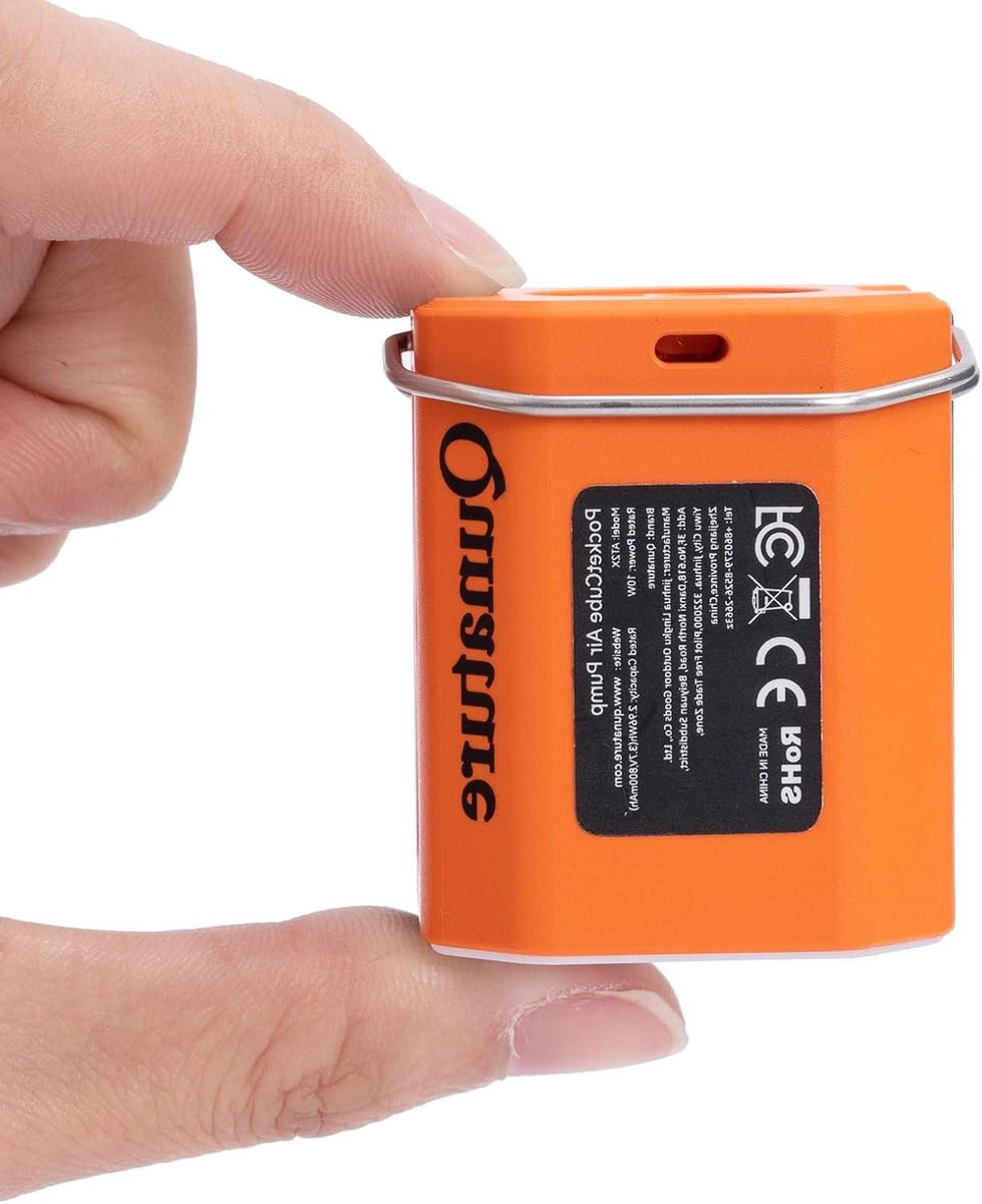 Mini Luchtpomp - Draagbare Pomp - Kampeeruitrusting - 3-in-1 LED - 45 Gram - Oranje