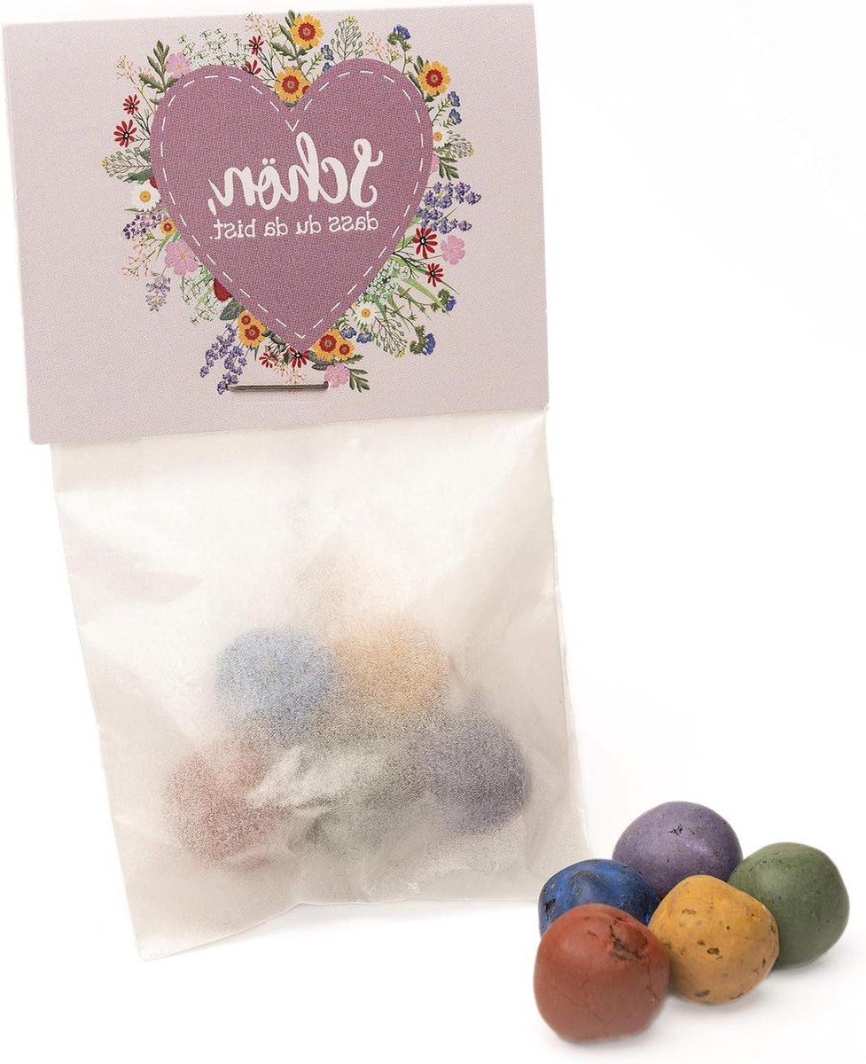 Die Stadtgärtner - Set van 10 - 5 x kleurrijke bloemenks in zakje - gastgeschenk bruiloft - Schön, dass du da bist - Seedbombs voor duurzame herinneringen