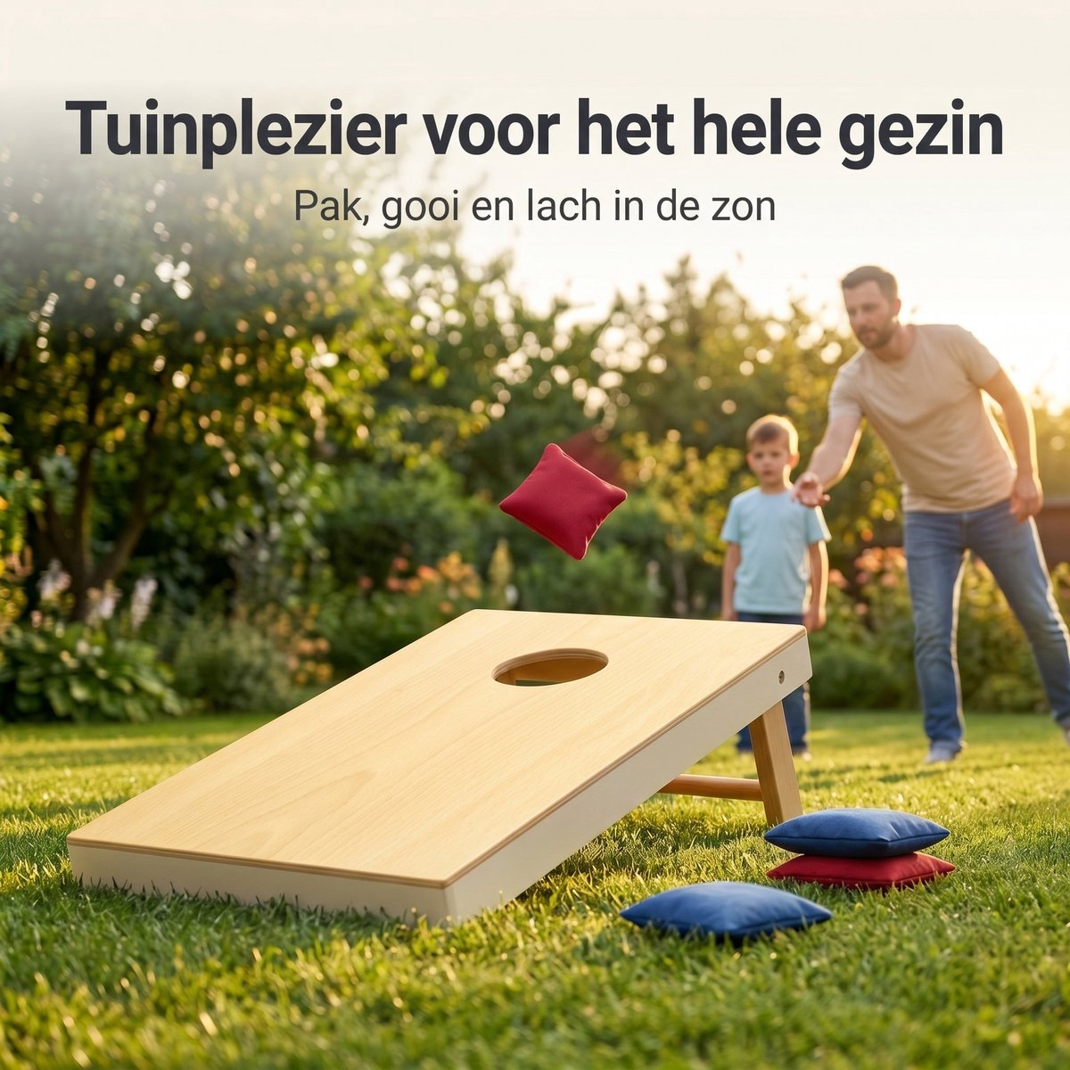 Lomera Cornhole Werpspel - Bean Bag Spel - Beanbag - Gooispel - Pittenzak Werpspel - Buitenspeelgoed - Tuinspel - Zakjesgooien - Bonenzakwerpspel - Bean Bag Game - Actief Buitenspel - Familiespel — afbeelding 2