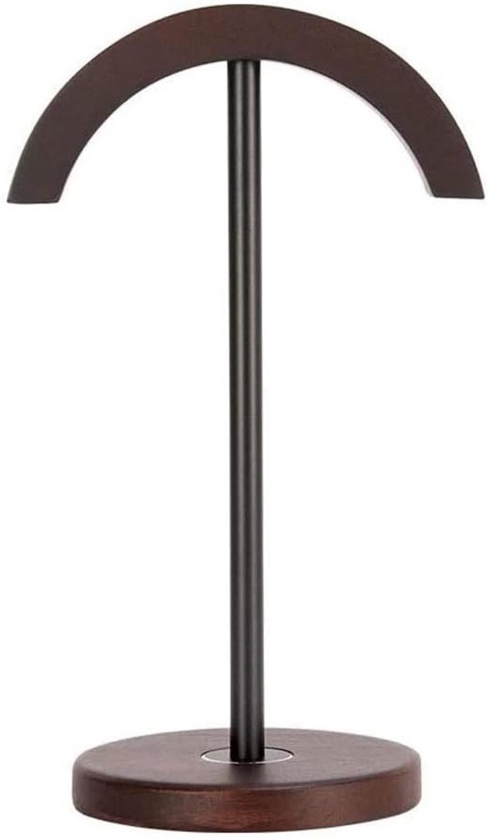 Hoofdtelefoon Houder - Headset Stand - Bureau Organisatie - U-vormig Ontwerp - Aluminium Hout - Walnoot Zwart