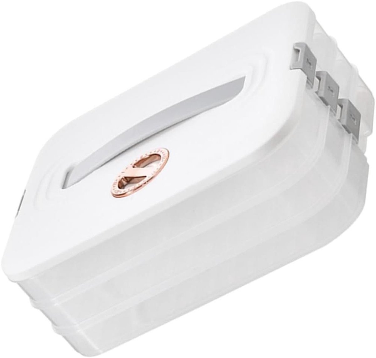 Voedselcontainer - Opbergbox Bakjes - Koelkast Organiseren - Verzegeld Deksel - 30.5x23x12 cm - Wit