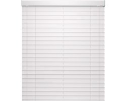 Houten jaloezieën - Horizontale raambekleding - Privacy en licht - Op maat gemaakt - 105 cm breed - Wit