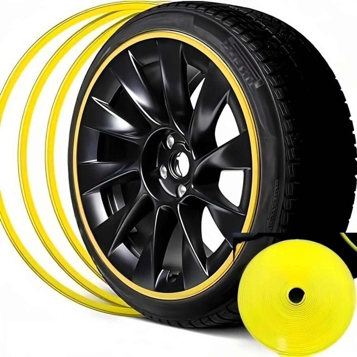 Velgbeschermers - Anti-kras ringen - Bescherming velgen - Aluminium legering - 17-inch - Geel