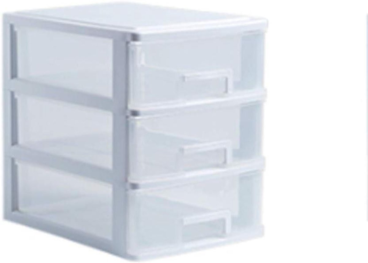 Opbergdoos Lade - Bureau Organizer - Bureau Opruimen - Compact Ontwerp - 3 Lades - Transparant